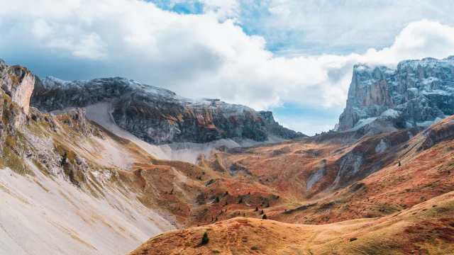 Premières neiges sur les sommets du vallon d'Ane, dans Le Dévoluy