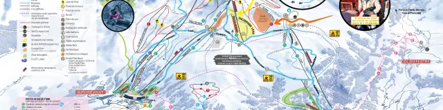 Plan des pistes du domaine skiable du Dévoluy présentant les secteurs alpin et nordique entre Superdévoluy et La Joue du Loup.