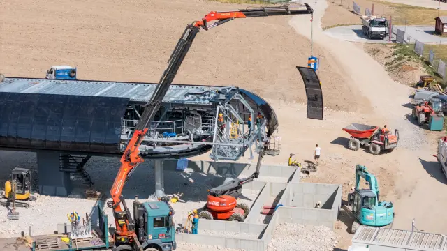 Travaux de contruction de la télécabine du Jas à Superdévoluy